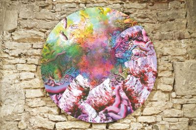 Kreisrundes Gemälde an der Innenmauer der Wintringer Kapelle